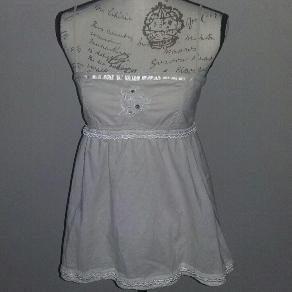 Crochet and Lace ivory summer top